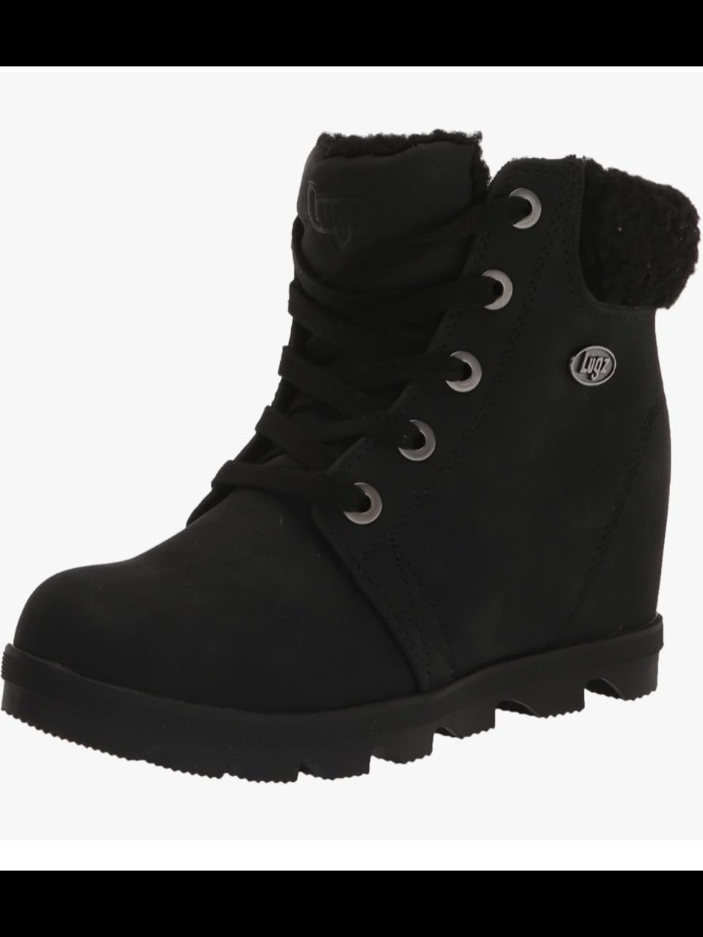 Lugz Women's  Wedge Lace-Up Ankle Boot with Shearling Collar